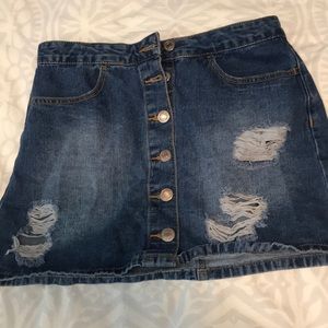 Forever21 Denim ripped skirt
